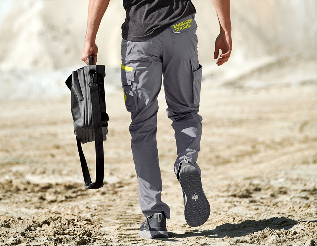 Pantalons de travail: Pantalon Cargo e.s.trail + gris basalte/jaune acide 1