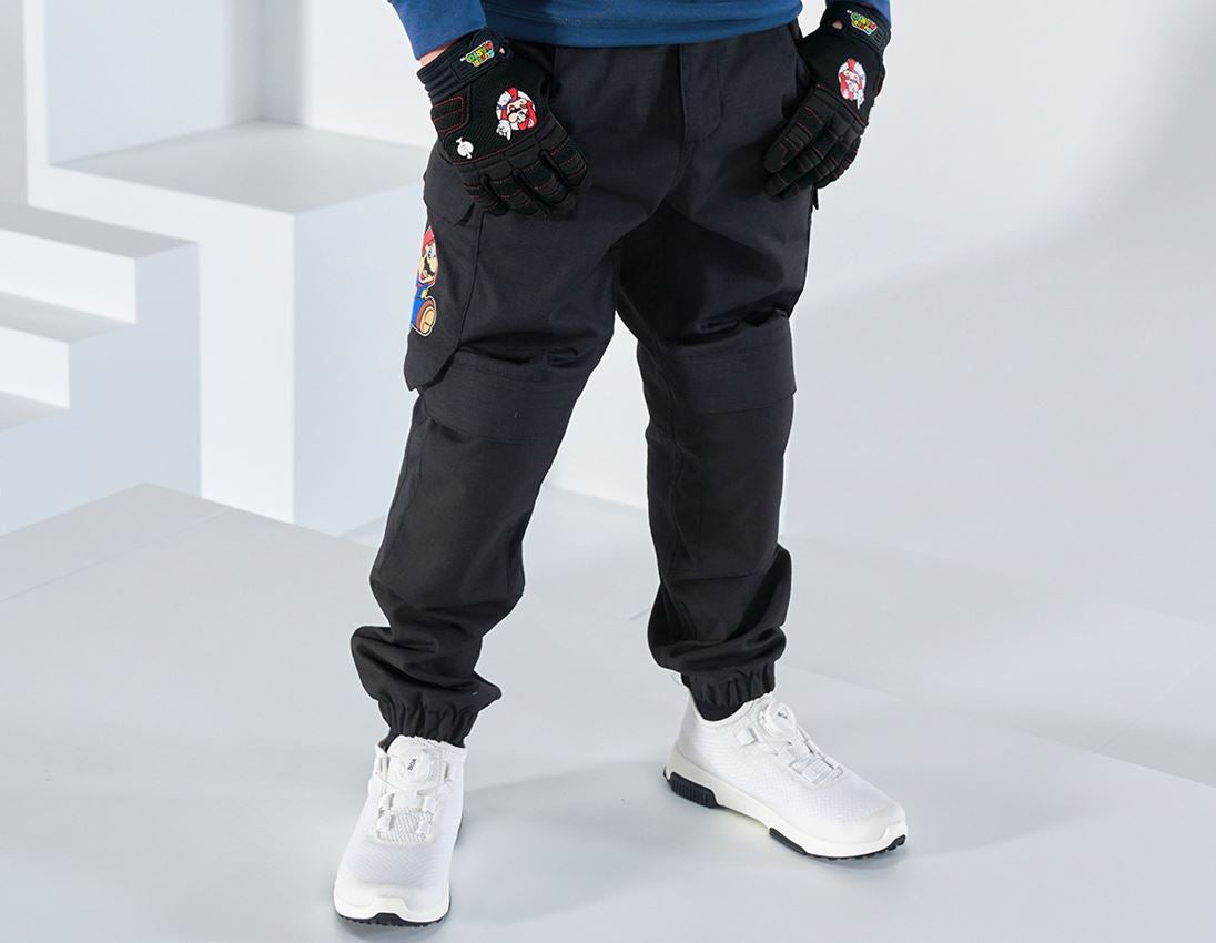 Collaborations: Super Mario Cargo trousers, children's + black