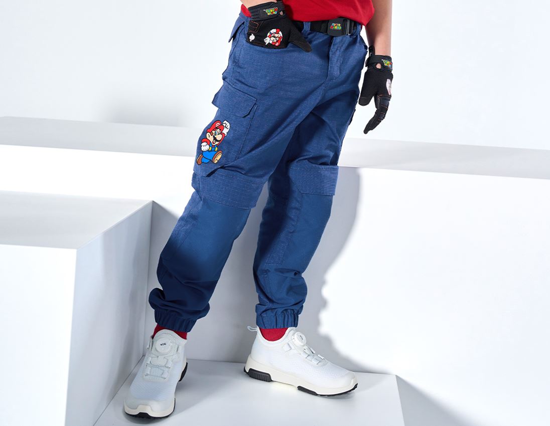 Collaborations: Super Mario Pantalon Cargo, enfants + bleu alcalin