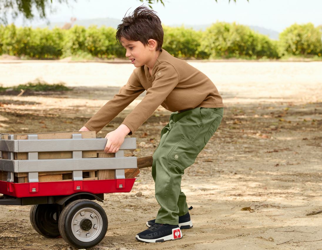 Pantalons: Pantalon à taille élastique e.s.iconic, enfants + vert montagne 5