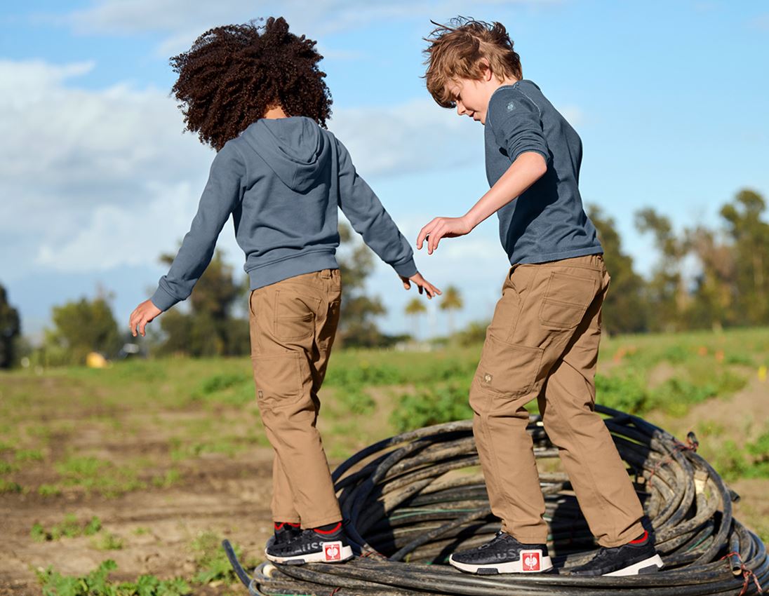 Pantalons: Pantalon à taille élastique e.s.iconic, enfants + brun amande 10