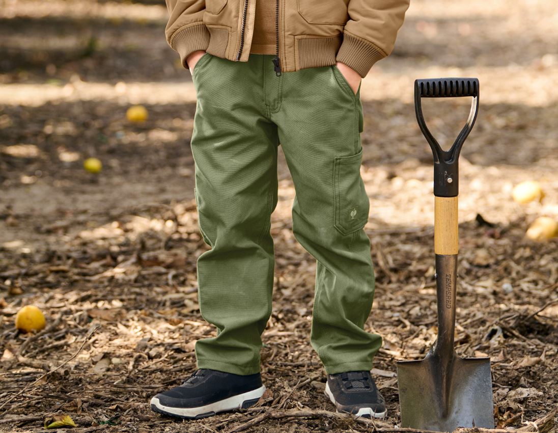 Pantalons: Pantalon à taille élastique e.s.iconic, enfants + vert montagne