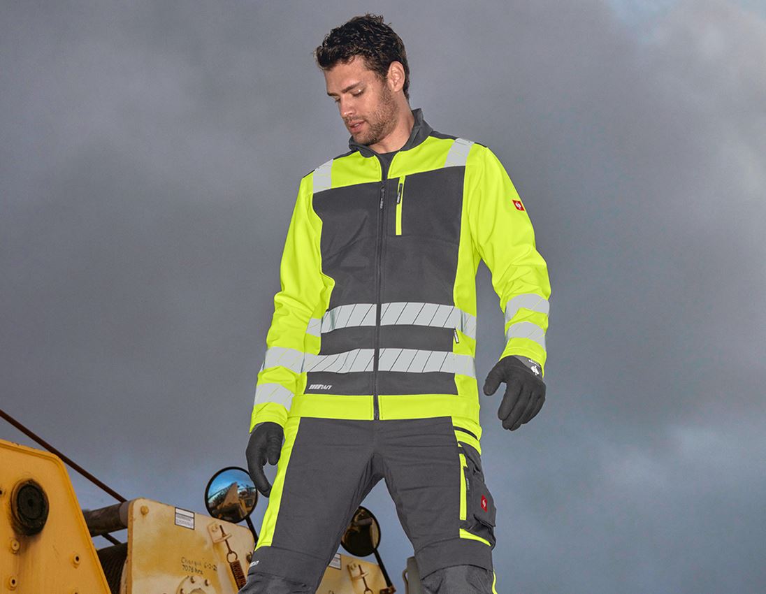 Clothing: High-vis softshell jacket e.s.motion 24/7 + anthracite/high-vis yellow 2