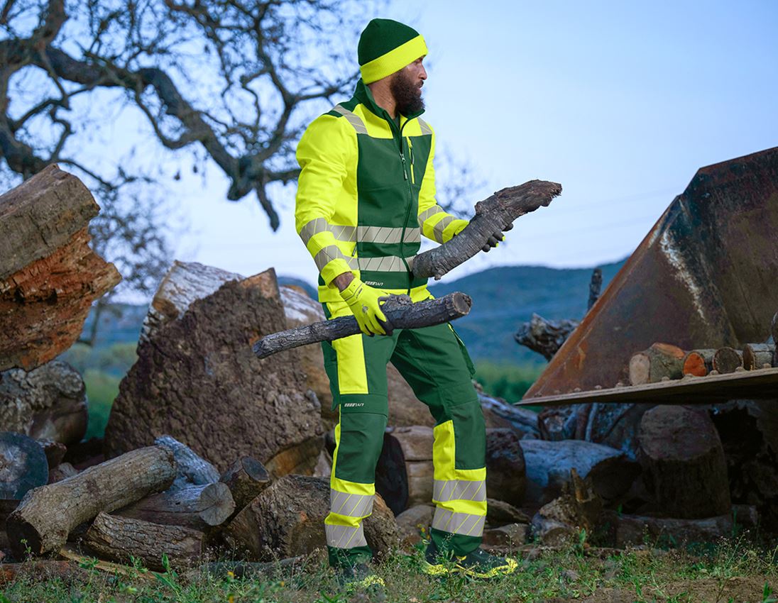 Work Jackets: High-vis softshell jacket e.s.motion 24/7 + green/high-vis yellow 5