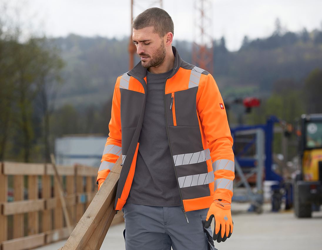 Thèmes: Veste softshell de signalisation e.s.motion 24/7 + anthracite/orange fluo 1