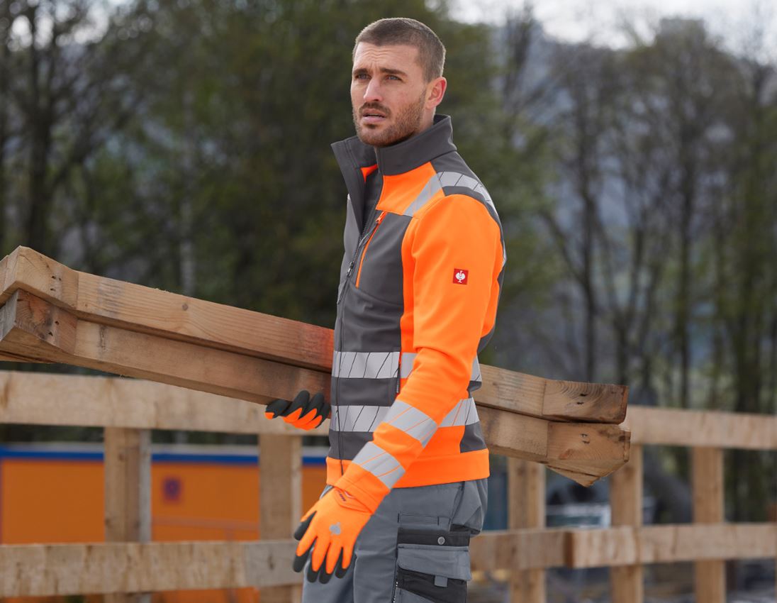 Vestes de travail: Veste softshell de signalisation e.s.motion 24/7 + anthracite/orange fluo 2