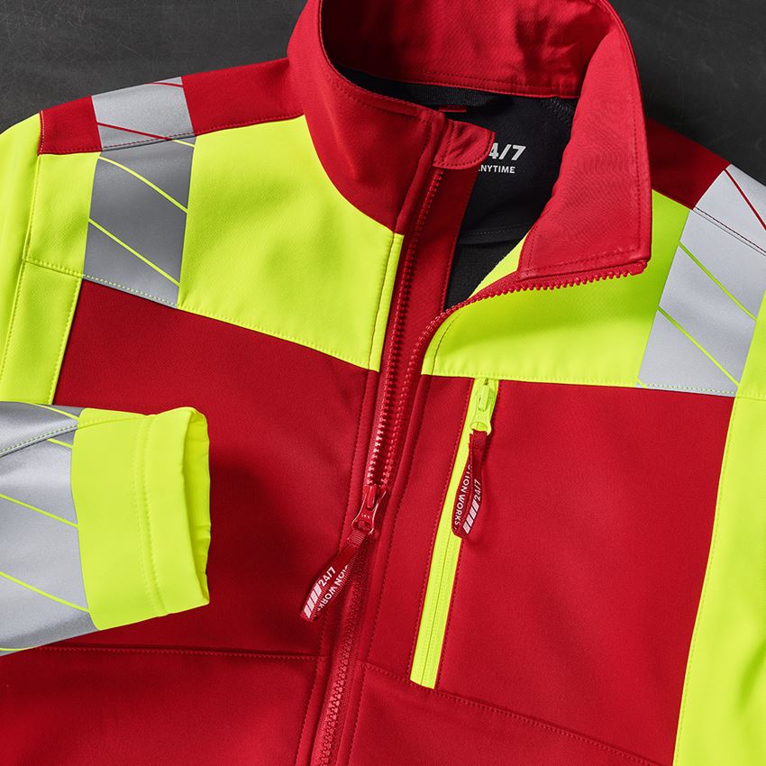 Vestes de travail: Veste softshell de signalisation e.s.motion 24/7 + rouge/jaune fluo 2