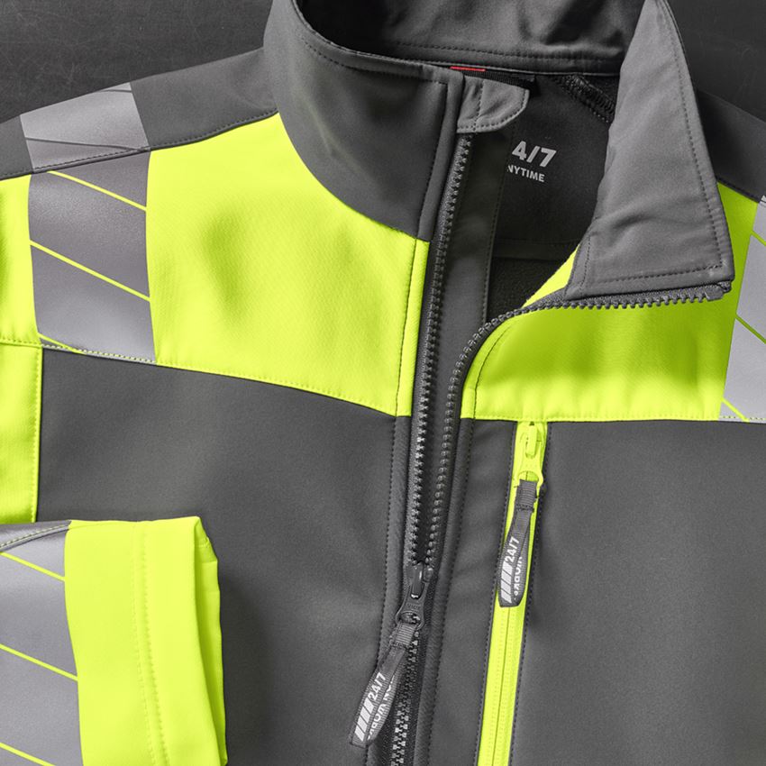 Work Jackets: High-vis softshell jacket e.s.motion 24/7 + anthracite/high-vis yellow 2