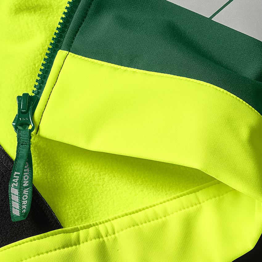 Vestes de travail: Veste softshell de signalisation e.s.motion 24/7 + vert/jaune fluo 2