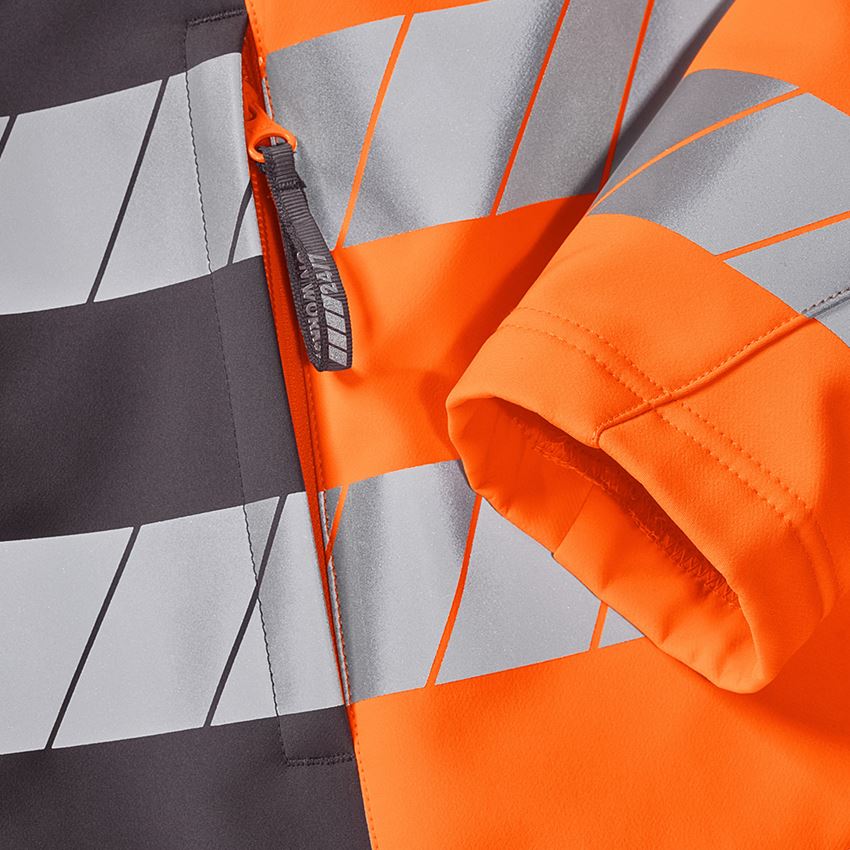 Work Jackets: High-vis softshell jacket e.s.motion 24/7 + anthracite/high-vis orange 2