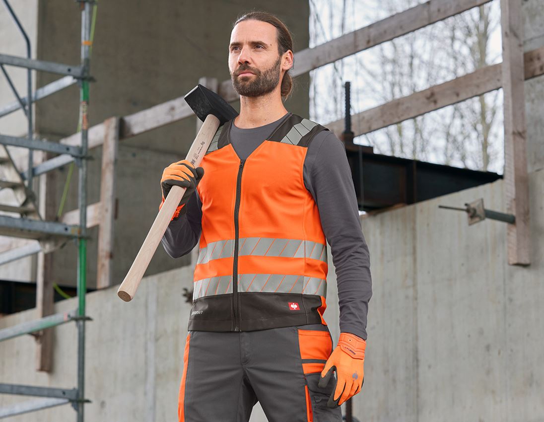 Gilets de travail: Gilet de signalisation e.s.motion 24/7 + orange fluo/anthracite