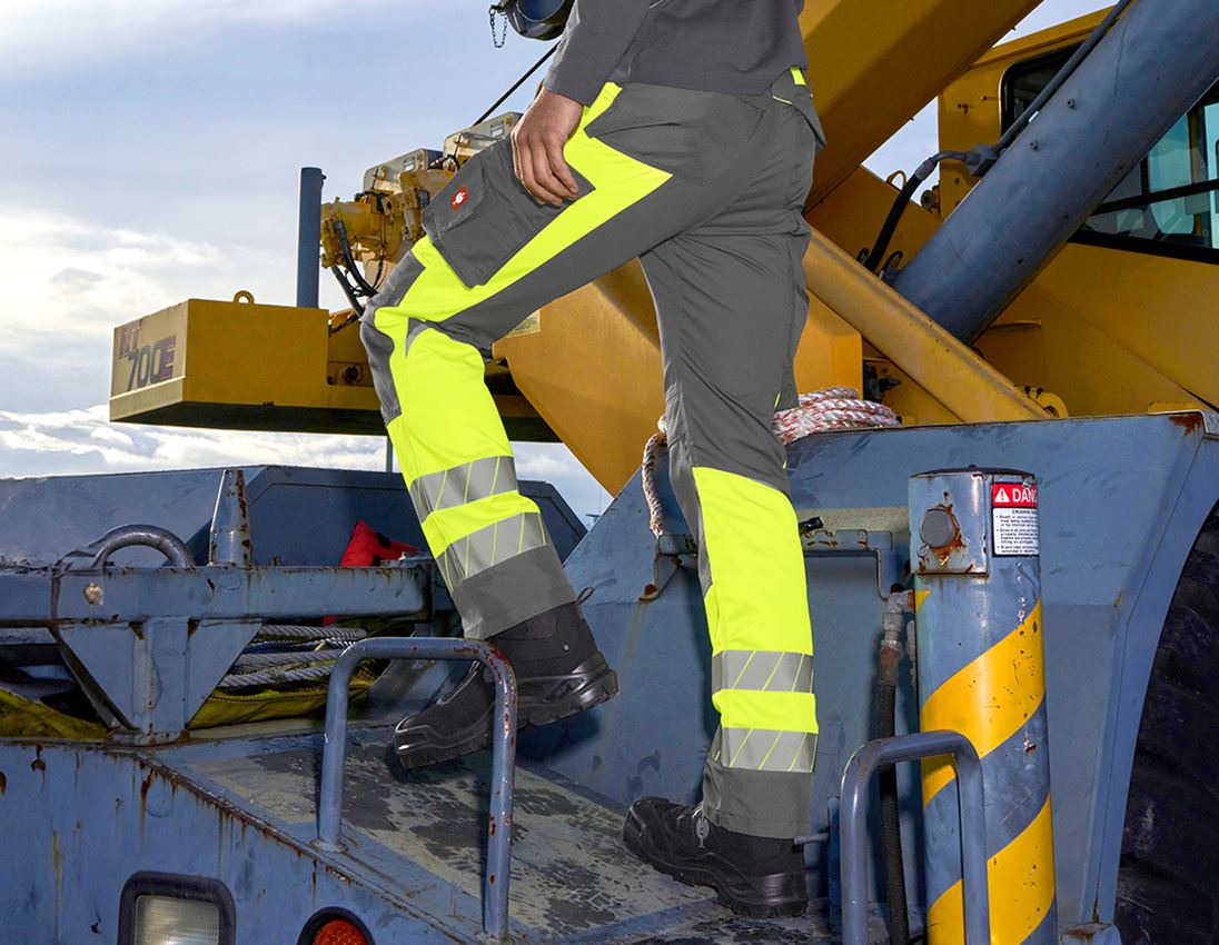 Work Trousers: High-vis trousers e.s.motion 24/7 + anthracite/high-vis yellow 4