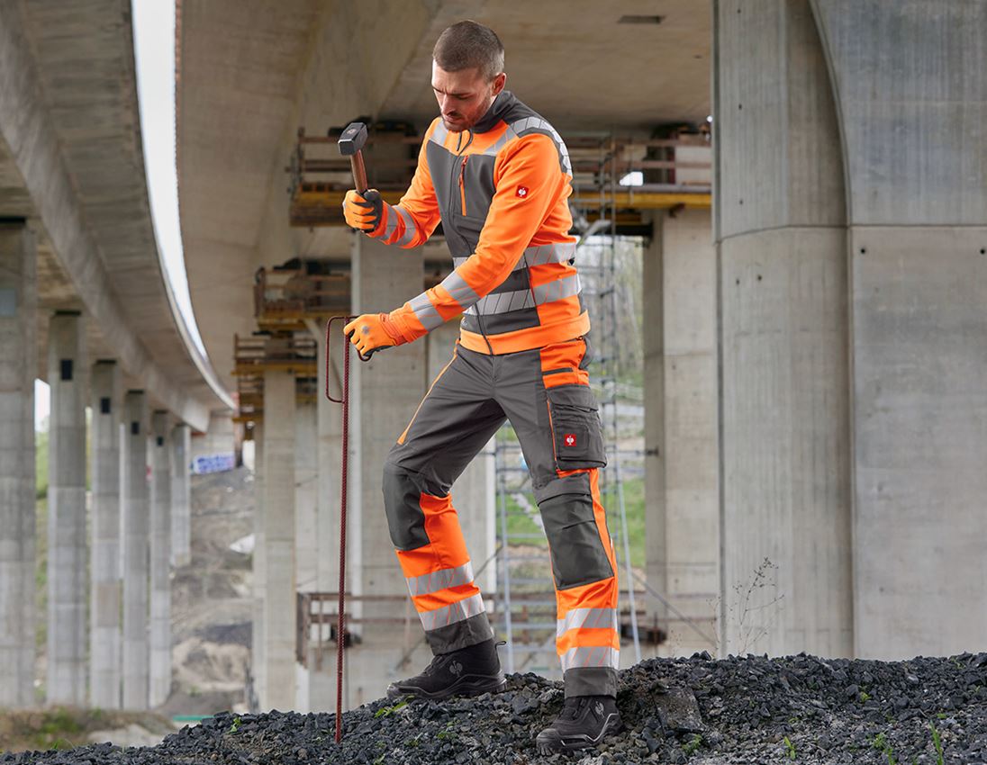 Thèmes: Pantalon à taille élast. signal. e.s.motion 24/7 + anthracite/orange fluo 8