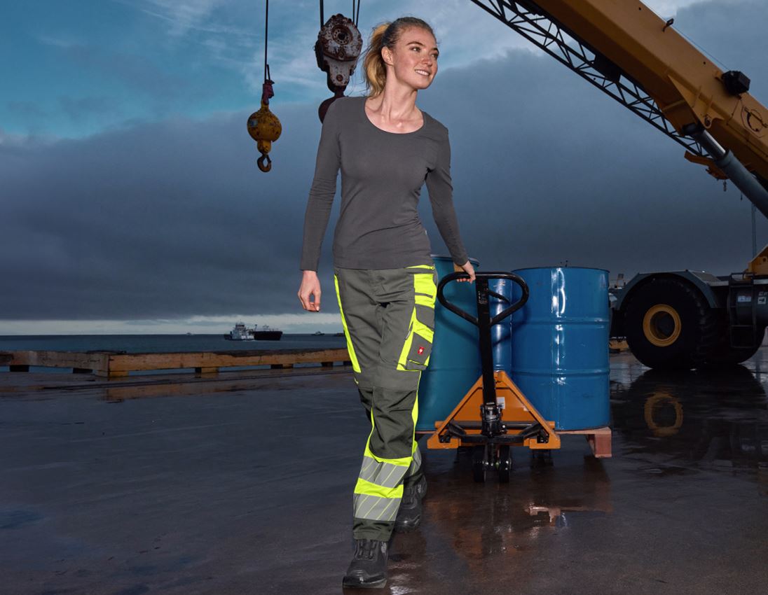 Topics: High-vis trousers e.s.motion 24/7, ladies’ + anthracite/high-vis yellow 3