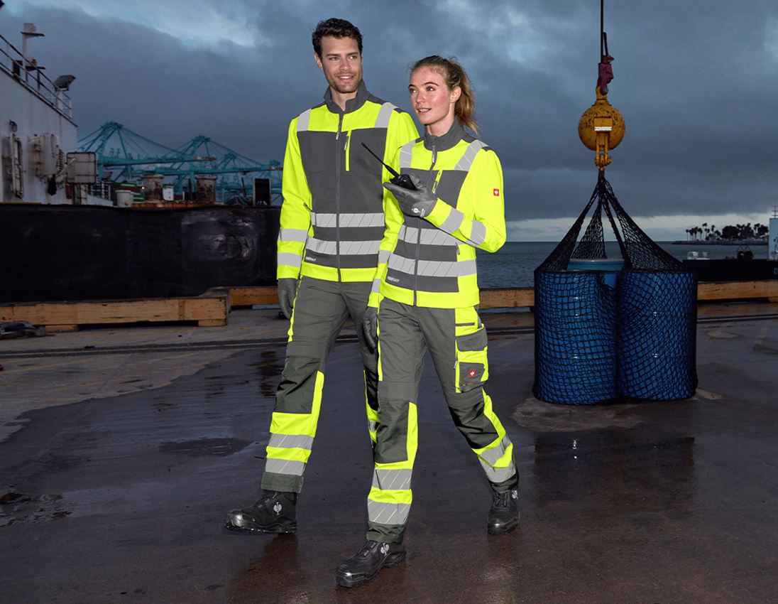 Work Trousers: High-vis trousers e.s.motion 24/7, ladies’ + anthracite/high-vis yellow 5