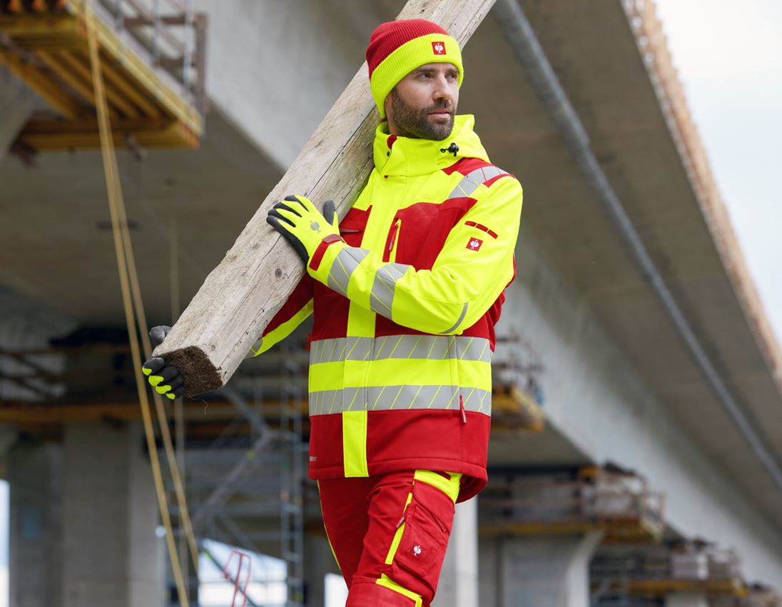 Topics: High-vis winter softshell jacket e.s.motion 24/7 + red/high-vis yellow 2