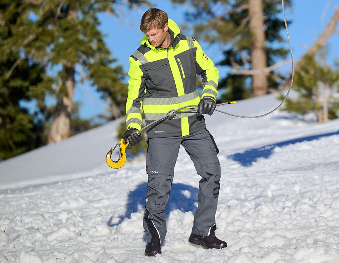 Clothing: High-vis winter softshell jacket e.s.motion 24/7 + anthracite/high-vis yellow 4