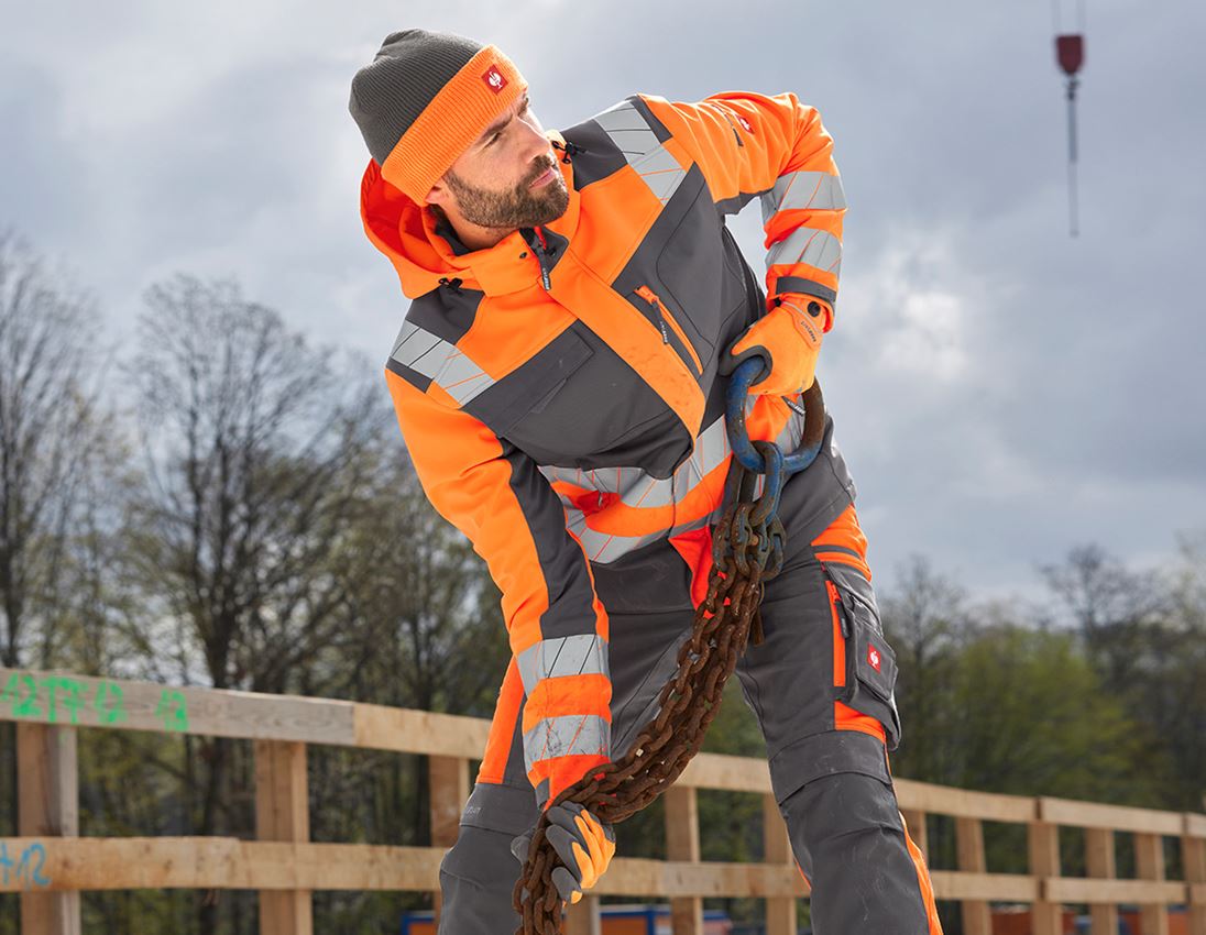 Vestes de travail: Veste softshell de signal. d'hiver e.s.motion 24/7 + anthracite/orange fluo 1