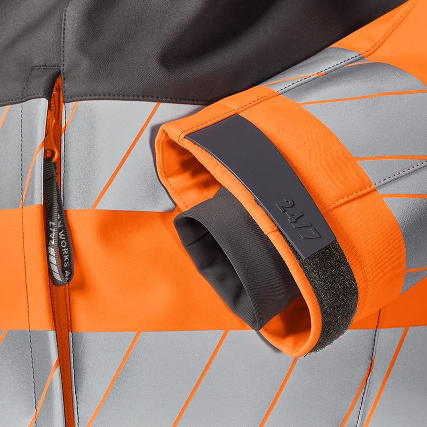 Clothing: High-vis winter softshell jacket e.s.motion 24/7 + anthracite/high-vis orange 2