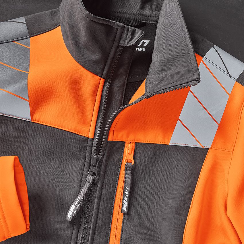 Thèmes: Veste softshell signal. e.s.motion 24/7, femmes + anthracite/orange fluo 2