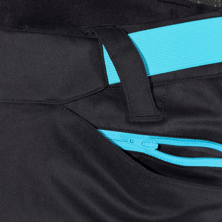 Thèmes: Pantalon à taille élastique e.s.trail + noir/lapis turquoise 2