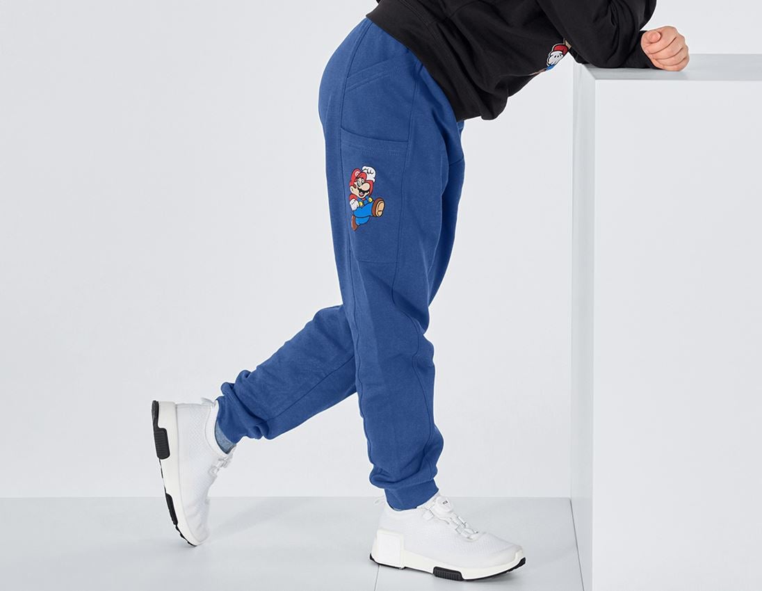 Collaborations: Super Mario Pantalon sweat, enfants + bleu alcalin