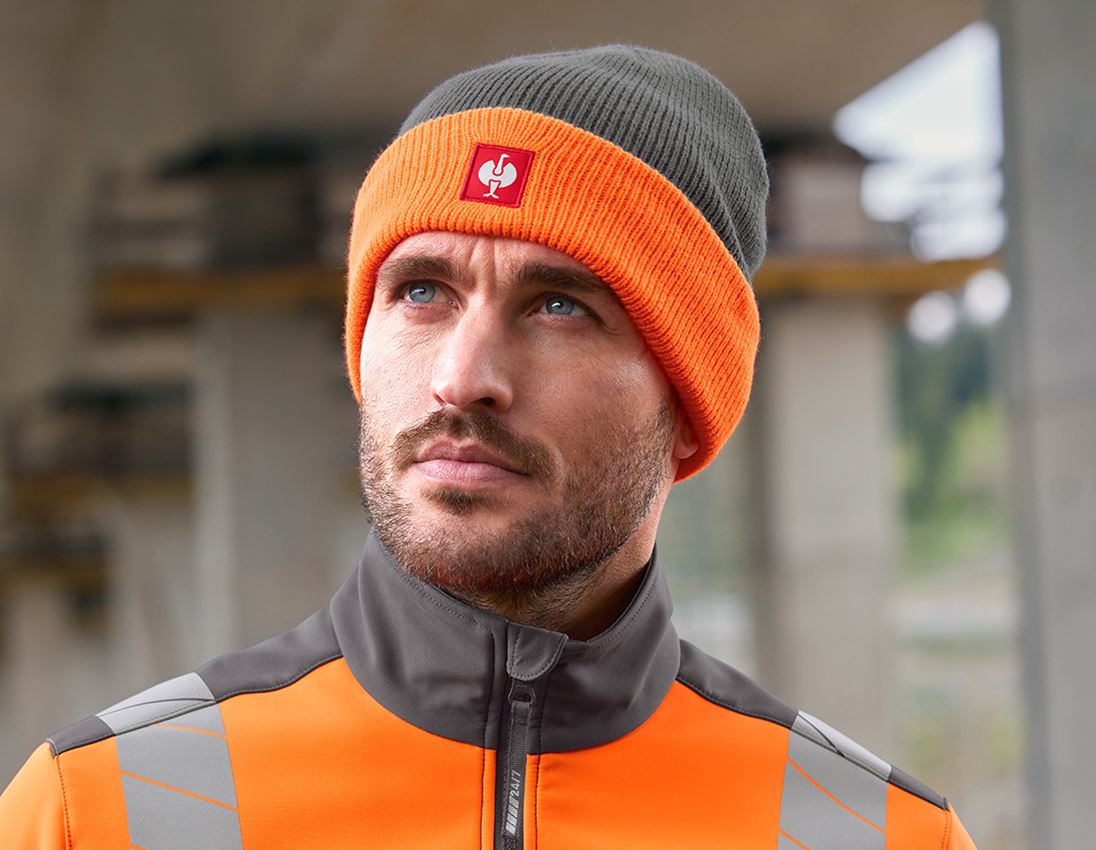 Accessoires: Bonnet tricoté e.s.motion 24/7 + anthracite/orange fluo