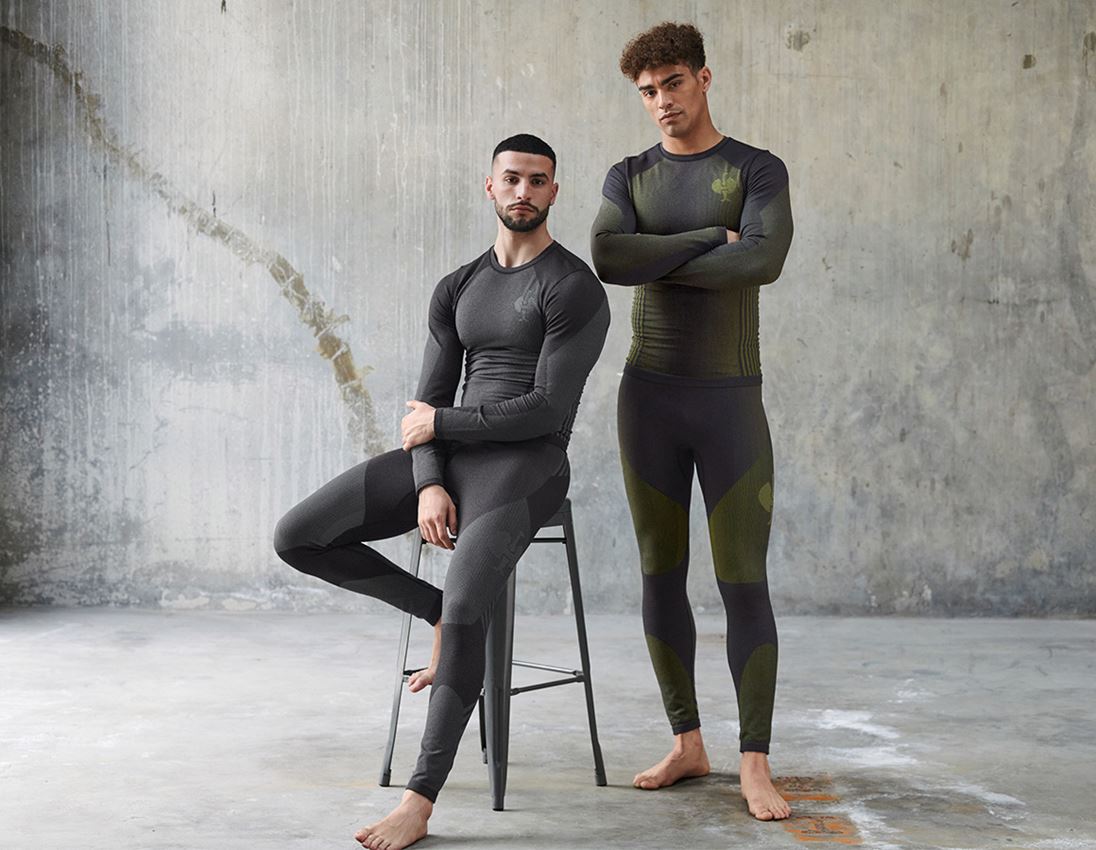 Sous-vêtements | Vêtements thermiques: Fonction-Long Pants e.s.trail seamless-warm + noir/gris basalte 3