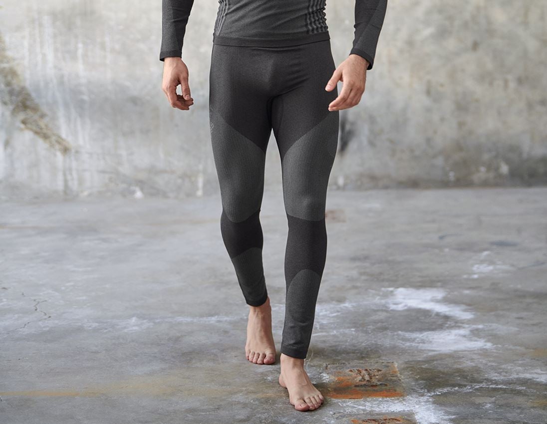 Sous-vêtements | Vêtements thermiques: Fonction-Long Pants e.s.trail seamless-warm + noir/gris basalte
