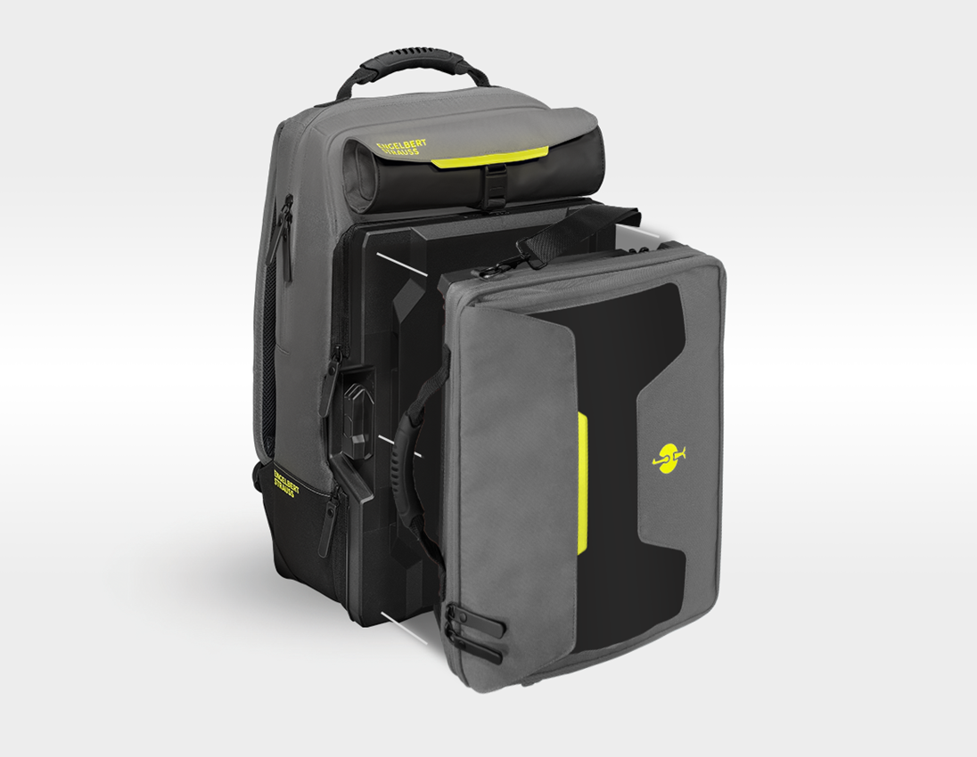STRAUSSbox System: STRAUSSbox laptop bag + basaltgrey/acid yellow 3
