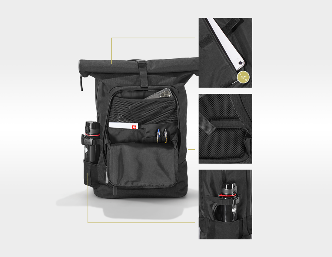 Accessories: Rolltop backpack e.s.work&travel + black 4