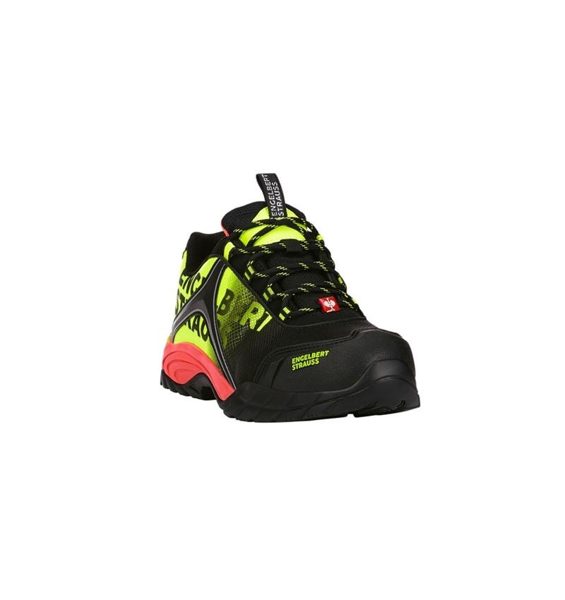 Safety Trainers: e.s. S1 Chaussures basses de sécurité Merak + noir/jaune fluo/orange fluo 3