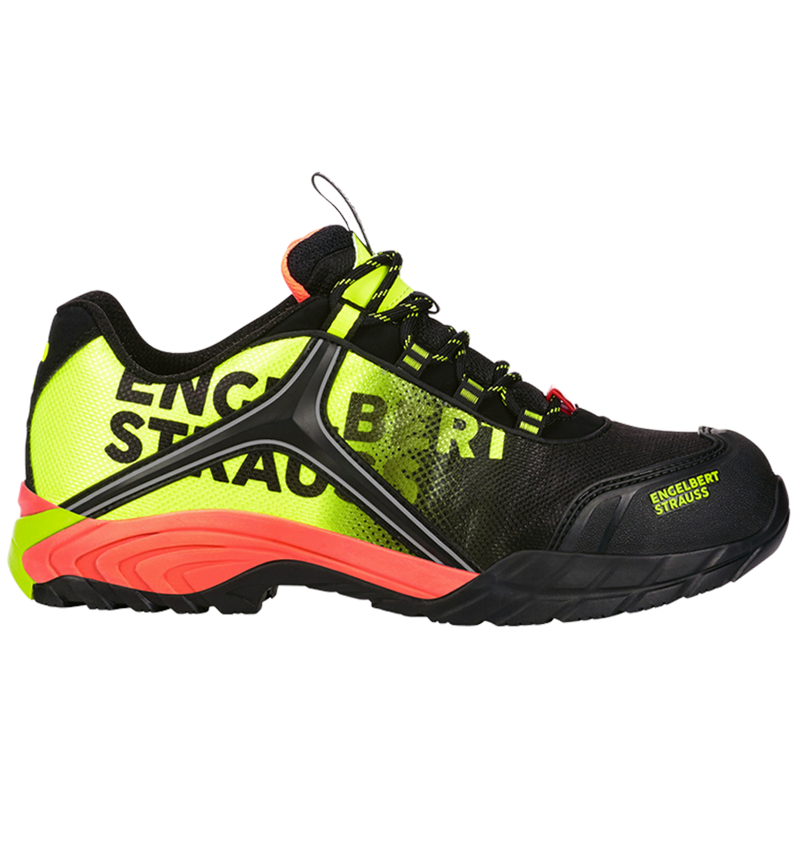 Safety Trainers: e.s. S1 Safety shoes Merak + black/high-vis yellow/high-vis orange 2