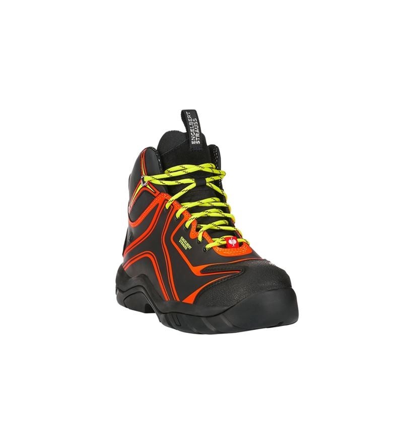 Charpentier / Couvreur_Chaussures: e.s. S3 Chaussures hautes de sécurité Kajam + noir/orange fluo/jaune fluo 3