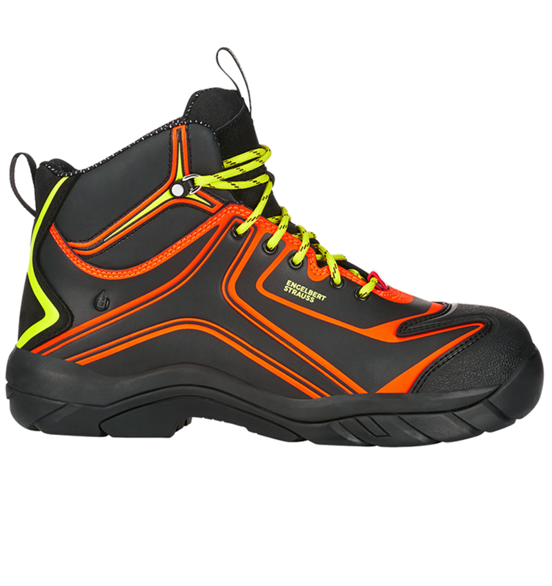 Safety Trainers: e.s. S3 Safety shoes Kajam + black/high-vis orange/high-vis yellow 2