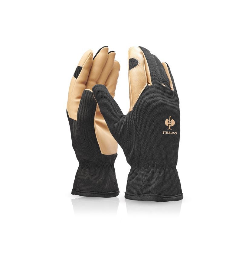 Hybrid: Assembly gloves Intense light + black/brown