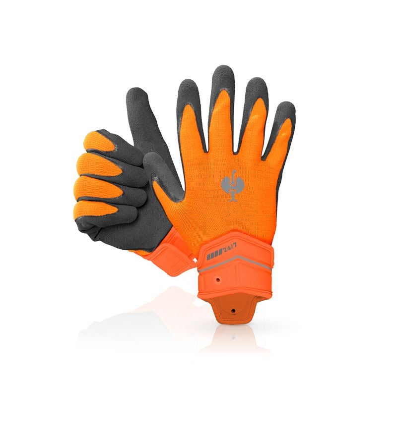 Coated: Hybrid gloves e.s.motion 24/7 + high-vis orange/anthracite