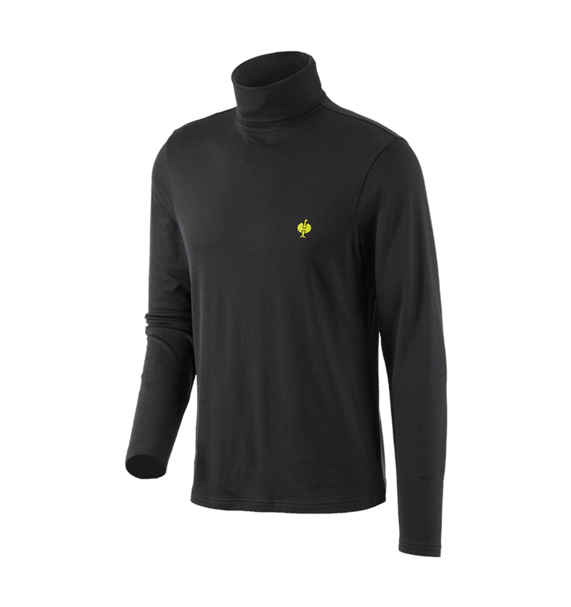 Thèmes: T-shirt à col roulé Merino e.s.trail + noir/jaune acide 2