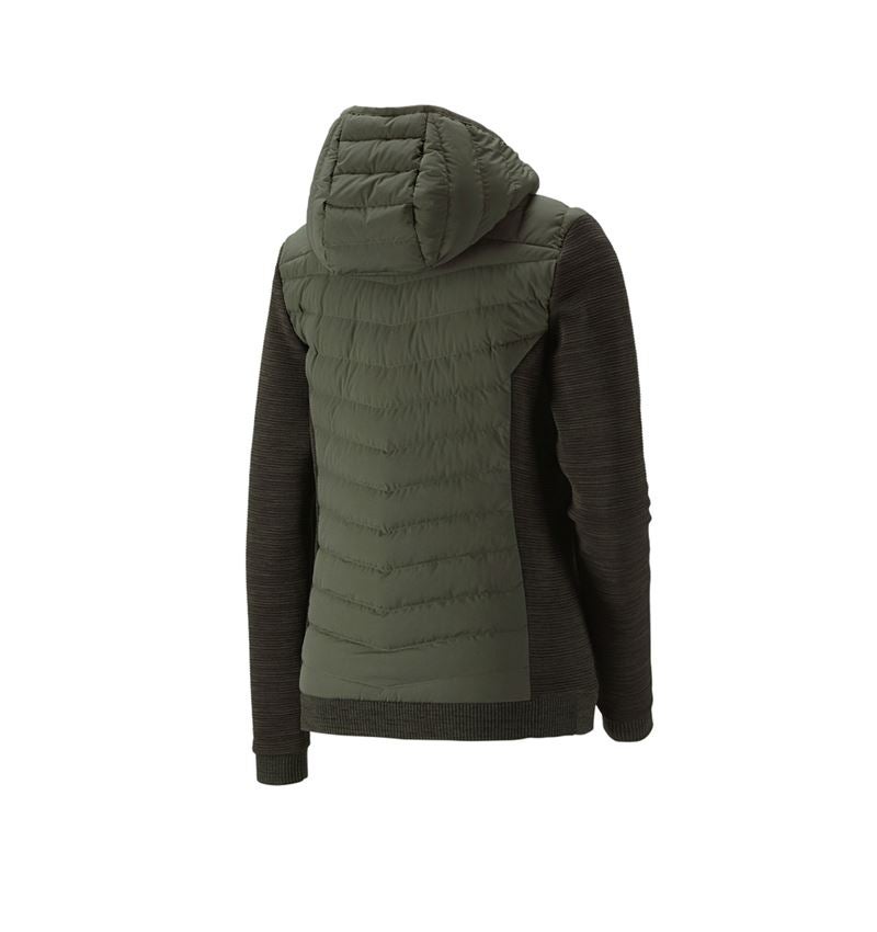 Vestes de travail: Veste en tricot à capuche hybr. e.s.motion ten, f. + vert camouflage mélange 3