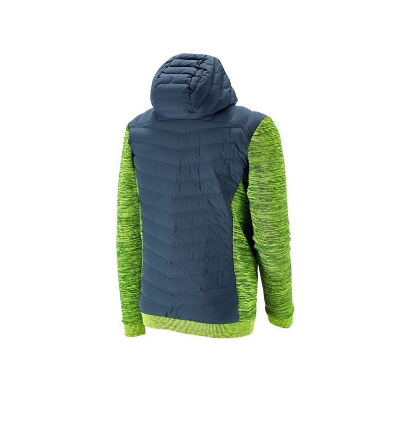 Gardening / Forestry / Farming: Hybrid hooded knitted jacket e.s.motion ten + slateblue/high-vis yellow melange 3