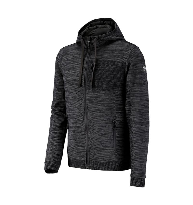 Joiners / Carpenters: Windbreaker hooded knitted jacket e.s.motion ten + oxidblack melange 1