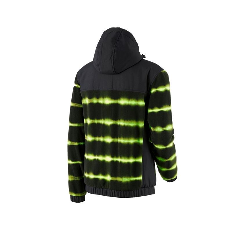 Topics: Hybrid fleece hoody jacket tie-dye e.s.motion ten + black/high-vis yellow 3
