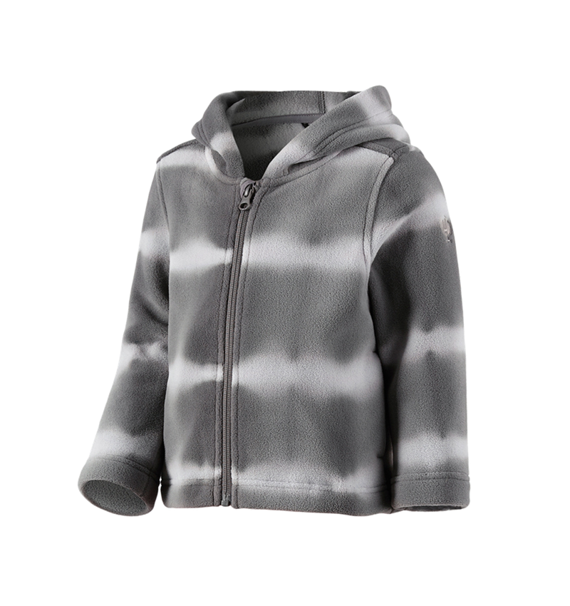 Work Jackets: Fleece hoody jacket tie-dye e.s.motion ten, child. + granite/opalgrey 2