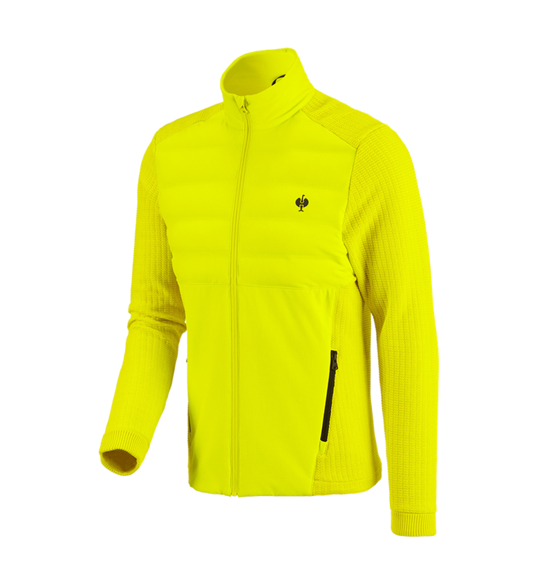 Vestes de travail: Veste en tricot hybride e.s.trail + jaune acide/noir 2