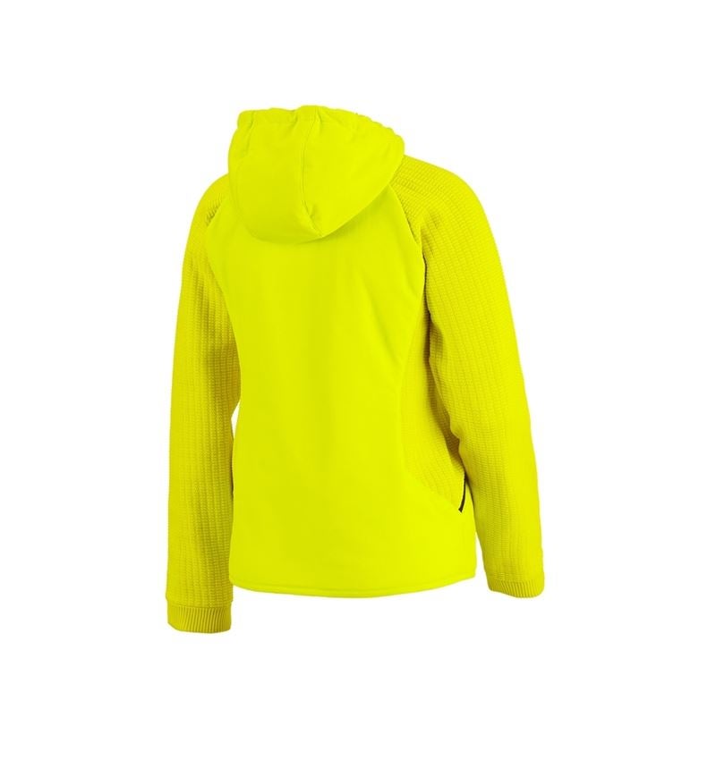 Vêtements: Veste en tricot à capuche hybride e.s.trail,femmes + jaune acide/noir 4