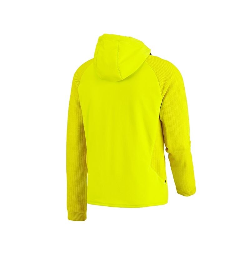 Vestes de travail: Veste en tricot à capuche hybride e.s.trail + jaune acide/noir 4