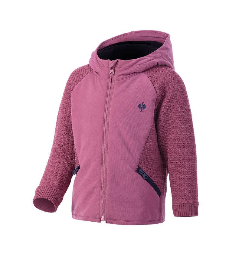 Vestes: Veste en tricot à capuche hybride e.s.trail,enfant + rose tara/bleu profond 3