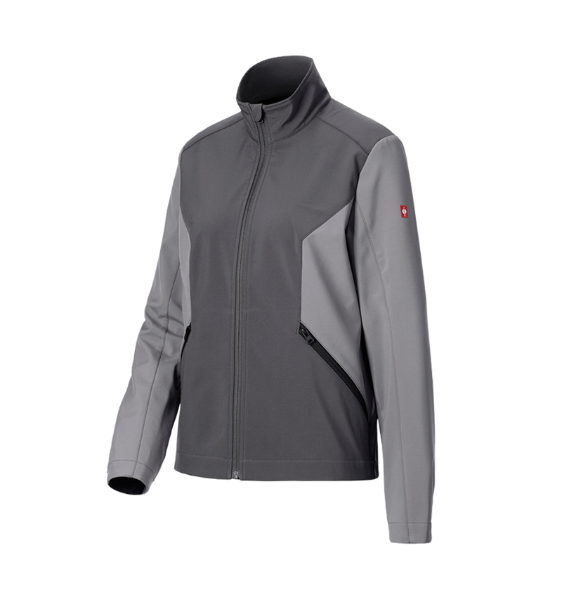 Work Jackets: Softshell jacket e.s.trail pure, ladies' + carbongrey/basaltgrey 8