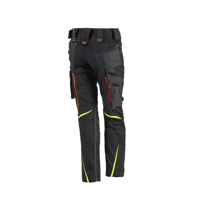 Cold: Ladies' trousers e.s.motion 2020 winter + black/high-vis yellow/high-vis orange 1