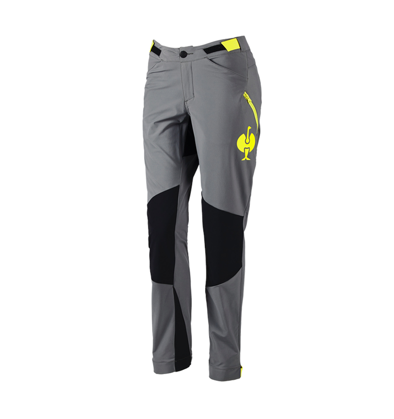 Pantalons de travail: Pantalon de fonction e.s.trail, femmes + gris basalte/jaune acide 3